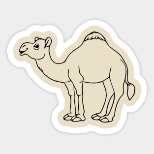 Cartoon Camel Outline Sticker